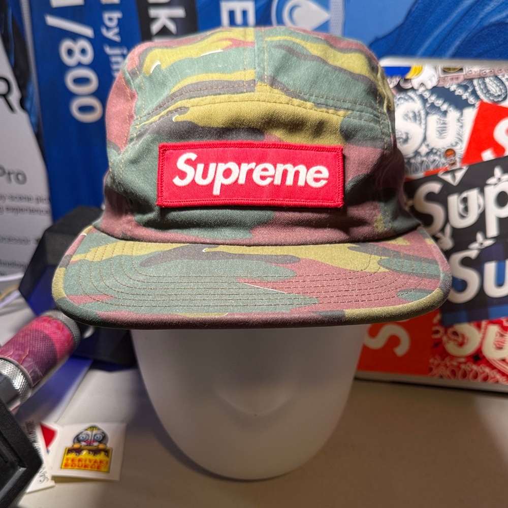 Supreme Military Camp Cap Jigsaw Camo SS18 Box Logo 2018 Streetwear Hype